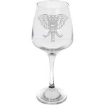 Grand verre a vin elphant 400 ml - cadeau elphant mandala grav - cadeau d'anniversaire pour homme ...