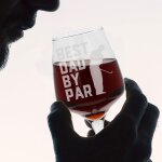Grand verre a vin grav best dad by par - cadeau de golf pour papa - verre a vin amusant pour papa, papa, ...