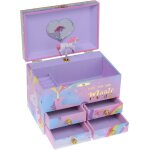 - grande bote a bijoux licorne barbe a papa avec 4 tiroirs coulissants, bote amusique pour filles - ...