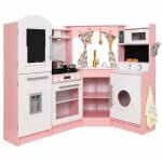 Grande cuisine d�angle en bois ginger home, eau courante, son et lumi�re, frigo, micro - ondes, lave ...