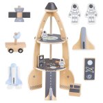 Grande fuse spatiale en bois avec accessoires a construire mamabrum - garage enfant + 3, 2 astronautes, ...
