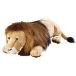 Grande peluche : lion couche 78cm - wild republic