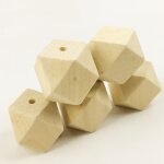 Grandes perles g�om�triques en bois, 30mm, 10 pi�ces, figurine a facettes, cube octogonal, d�cor inachev�, ...