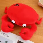 Grande poupe de crabe rouge, poupe de chiffon chinoise en crabe rouge, jouet animal marin gros crabe ...