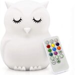 Grande taille hibou veilleuse enfants, lampe de chevet b�b�, 9 couleurs rechargeable led, t�l�commande ...