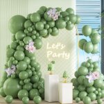 Green balloon arch kit, 105 pieces 5 10 12 18 inch balloon garland kit, garland latex balloons birthday ...