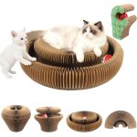 Griffoir magic organ pour chat grand griffoir pliable avec clochette tunnel de jeu extensible & nid doudou ...