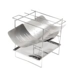 Gril de camping portable en plein air pour br�ler le feu, gril de barbecue pliant en acier inoxydable ...