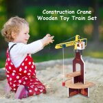 Grue de construction, jouet sr pour enfants, compatible avec des rails en bois, jouets d'apprentissage ...