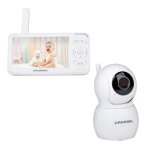 Grundig babyphone camera � camera b�b� avec ecran couleur 5 pouces � avec vision nocturne, affichage ...