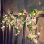 Guirlande de fleurs artificielles avec 20 led, 1, 8 m a suspendre, guirlande de fleurs artificielles ...