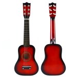 Guitare acoustique portable en bois de 21 pouces pour enfants, petite taille (rouge)