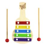 Guitare en bois en forme de xylophone a 5 notes, instrument de musique, jouet educatif pour b�b�s et ...
