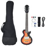 Guitare electrique pour enfants et sac marron et noir 3 / 4 30