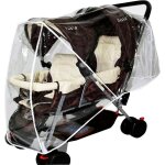 Habillage pluie universel pour poussette double enfant, imperméable et coupe - vent, transparent Habillage pluie universel pour poussette double enfant, imperméable et coupe - vent, transparent