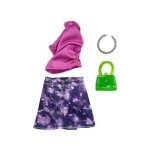 Habit barbie - jupe violette et top et sac a main et collier - set v�tement poupee et mini - poupee et ...