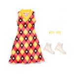 Habit barbie - robe jaune a fleurs + lunette + chaussures - set v�tement poupee et mini - poupee + 1 ...