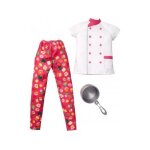 Habit barbie - tenue de cuisini�re : tablier avec pantalon et casserole - set v�tement m�tier poupee ...