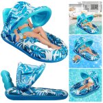 Hamac pliant de plage avec pare - soleil, lit de couchage gonflable, chaise longue flottante en pvc, ...