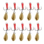 Hame�on de p�che en acier a haute teneur en carbone avec paillettes rotatives, leurre a 3 griffes, 10 ...