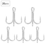Hameon de pche barbel aiguis, hameon triple en mtal haute rsistance (20 pices * 6 #)