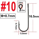 Hameon de pche a longue tige avec gros oeillet, lot de 25 / 50 / 100 pices, crochet barbel, rond, ...