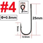 Hameon de pche a longue tige avec gros oeillet, lot de 25 / 50 / 100 pices, crochet barbel, rond, ...