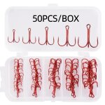 Hameons de pche a triple crochets en acier a haute teneur en carbone, matriel de pche, noir, argent, ...