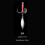 Hame�ons de p�che triples a paillettes, accessoires en acier a haute teneur en carbone a 3 griffes, 10 ...