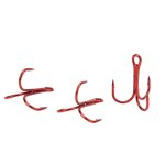 Hameon de pche triple rouge en acier  haute teneur en carbone, 100 pices, accessoires de pche 6 ...