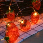 Hamiltion - guirlande lumineuse a 20 led en forme de fraise, fonctionne a piles, id�ale pour chambre ...