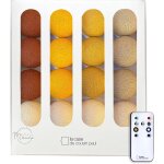 Hamiltion - guirlande lumineuse chambre enfant boules tisses led, tlcommande, programmable, usb, fabrique ...