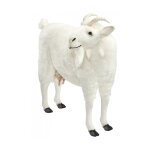 Hansa peluche geante chevre blanche 90 cm h 103 cm l