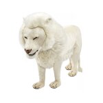 Hansa peluche geante lion blanc 4 pattes 140 cm l