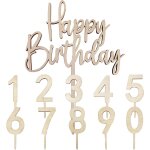 Happy birthday insert avec 10 chiffres - décoration de gâteau en bois réutilisable - décorations de fête ... Happy birthday insert avec 10 chiffres - décoration de gâteau en bois réutilisable - décorations de fête ...