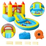 Happy hop chteau gonflable avec toboggan 200x365x190 cm pvc