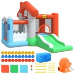 Happy hop chteau gonflable avec toboggan 272x257x220 cm pvc