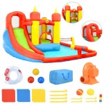 Happy hop chteau gonflable avec toboggan et piscine 410x385x220cm pvc