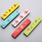 Harmonica en bois pour enfants, jouets, instruments de musique, 16 trous, double rangée, dessin animé, ... Harmonica en bois pour enfants, jouets, instruments de musique, 16 trous, double rangée, dessin animé, ...