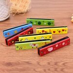 Harmonica en bois peint de dessin anim pour enfants, jouets musicaux educatifs, instrument de couleur ...