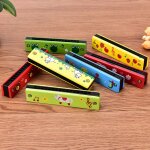 Harmonica en bois peint pour enfants, jouets musicaux educatifs, instrument educatif, couleur alatoire ...
