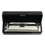 Harmonica de cygne educatif, 10 trous, cl de c pour blue rock jazz folk + etui en argent