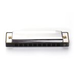 Harmonica diatonique a 10 trous, bleu argent, harpe diatonique, instrument de musique en alliage