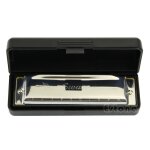 Harmonica elgant 10 trous cl de c pour le bleu rock jazz folk + etui en argent, jouet d'apprentissage ...
