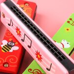 Harmonica mignon a 16 trous, jouets educatifs, motif de dessin animé, instrument a vent pour enfants, ... Harmonica mignon a 16 trous, jouets educatifs, motif de dessin animé, instrument a vent pour enfants, ...