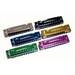 Harmonicas en titane et cuivre, 10 trous, 20 tons, cl bleue, musique jazz, jouets educatifs pour enfants, ...