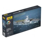 Heller - coffret prestige maquette bateau porte avions charles de gaulle avec accessoires (colle, peintures ...