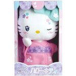 Hello kitty kimono kawai peluche + - 22 cm - jemini - version kawai avec kimono rose et tongs.