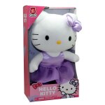 Hello kitty hello kitty - peluche de 30 cm - robe satin violette Hello kitty hello kitty - peluche de 30 cm - robe satin violette