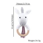 Hochet en bois pour bébé, jouet de dentition en bois de hêtre lisse, crochet, elk, renard, ours, anneau ... Hochet en bois pour bébé, jouet de dentition en bois de hêtre lisse, crochet, elk, renard, ours, anneau ...